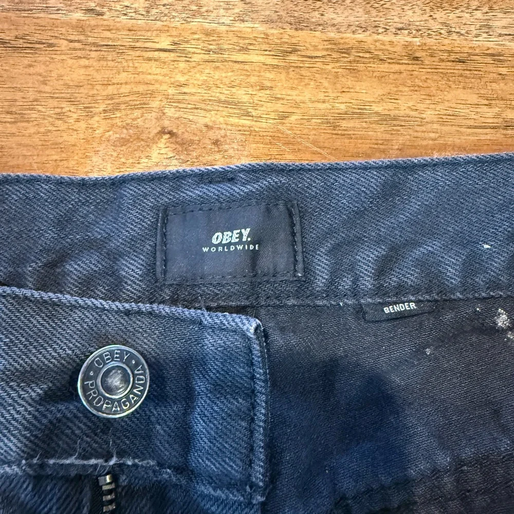 Obey Dark Blue Splatter Straight Jeans